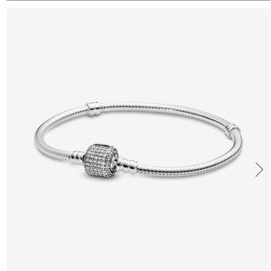 Pandora Moments Sparkling Pavé Clasp Snake Chain Bracelet